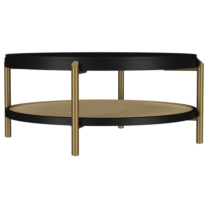 Coaster Furniture 706198-S2 Arini 2-piece Round Coffee and End Table Set Black