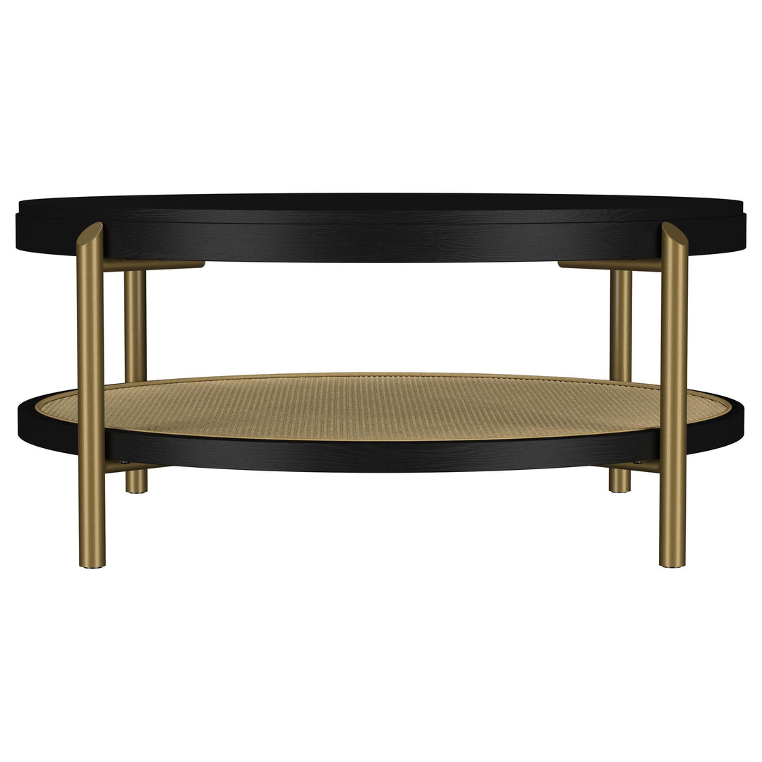 Coaster Furniture 706198-S3 Arini 3-piece Round Coffee and End Table Set Black