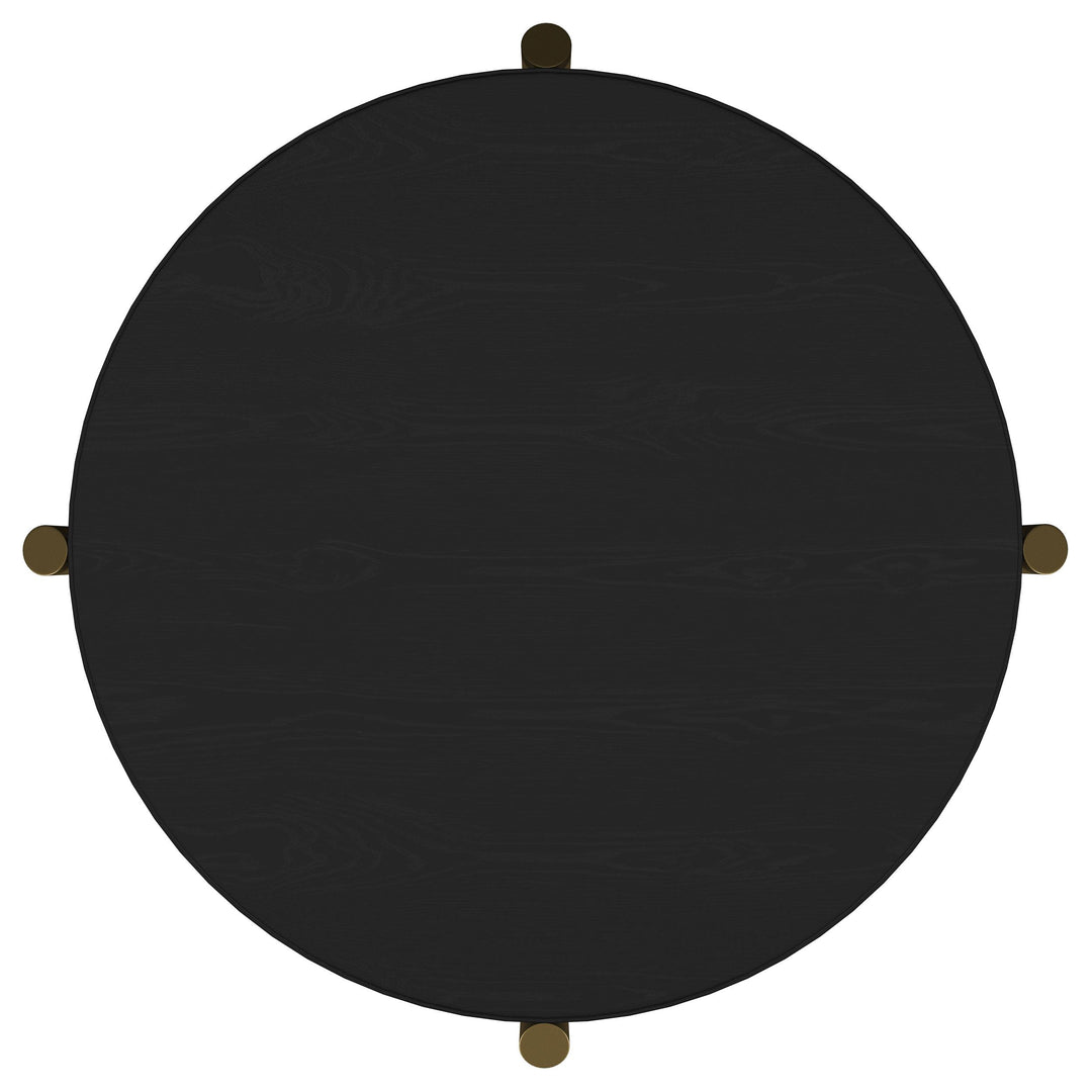 Coaster Furniture 706198-S3 Arini 3-piece Round Coffee and End Table Set Black