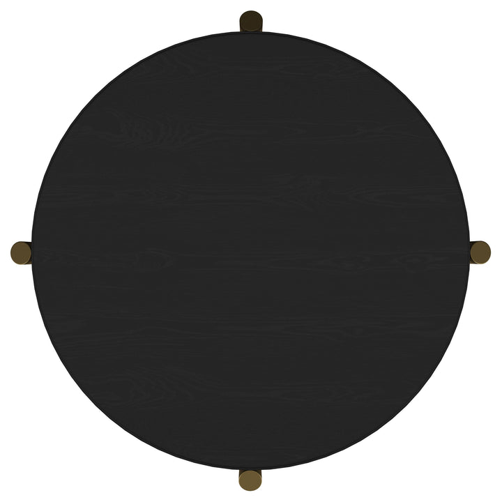 Coaster Furniture 706198-S3 Arini 3-piece Round Coffee and End Table Set Black