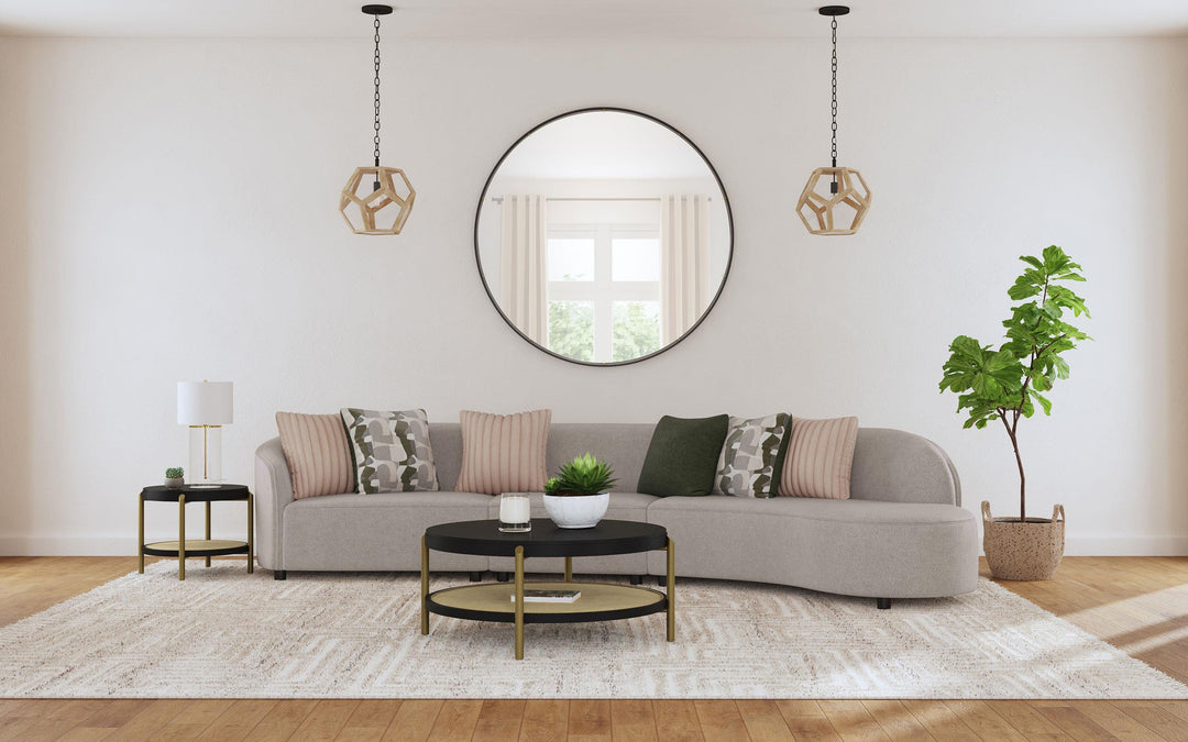 Coaster Furniture 706198 Arini Round Coffee Table With Storage Shelf Black