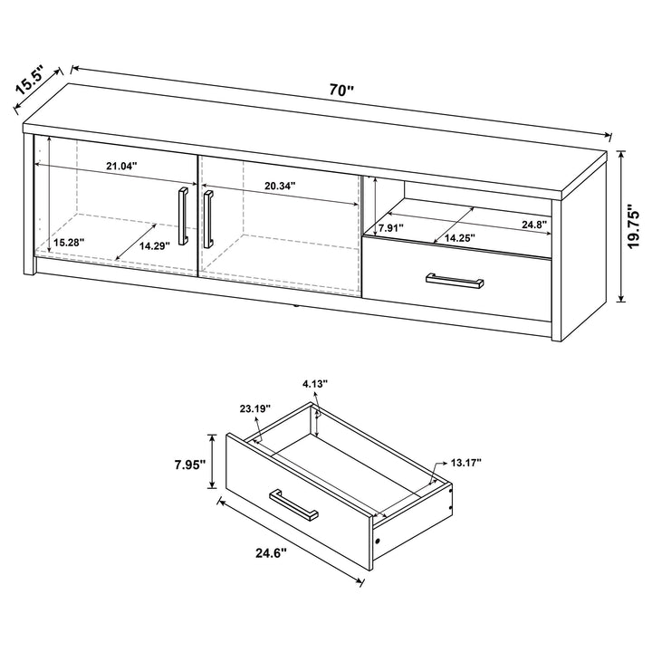 Coaster Furniture 706213 Murray 70-inch 2-door TV Stand Media Console Black