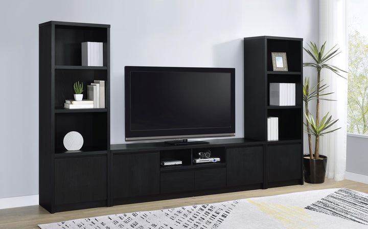 Coaster Furniture 706223-SET Winfield 3-piece Entertainment Center 78-inch TV Stand Black