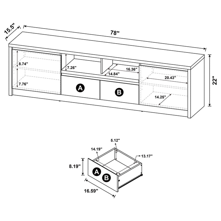Coaster Furniture 706223-SET Winfield 3-piece Entertainment Center 78-inch TV Stand Black
