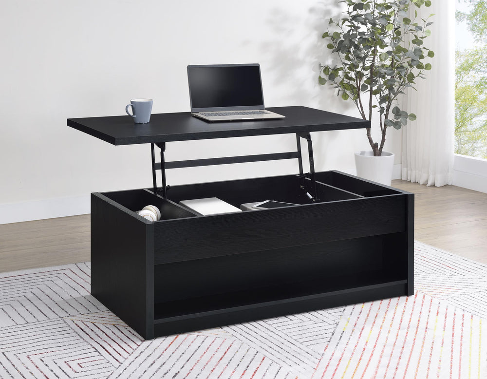 Coaster Furniture 706228 Knapp Lift Top Cocktail Coffee Table with Dual Drawers Black