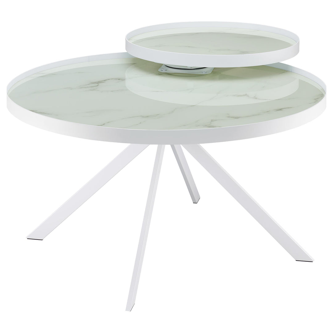 Coaster Furniture 706258-S2 Briggs 2-piece Round Coffee and End Table Set White