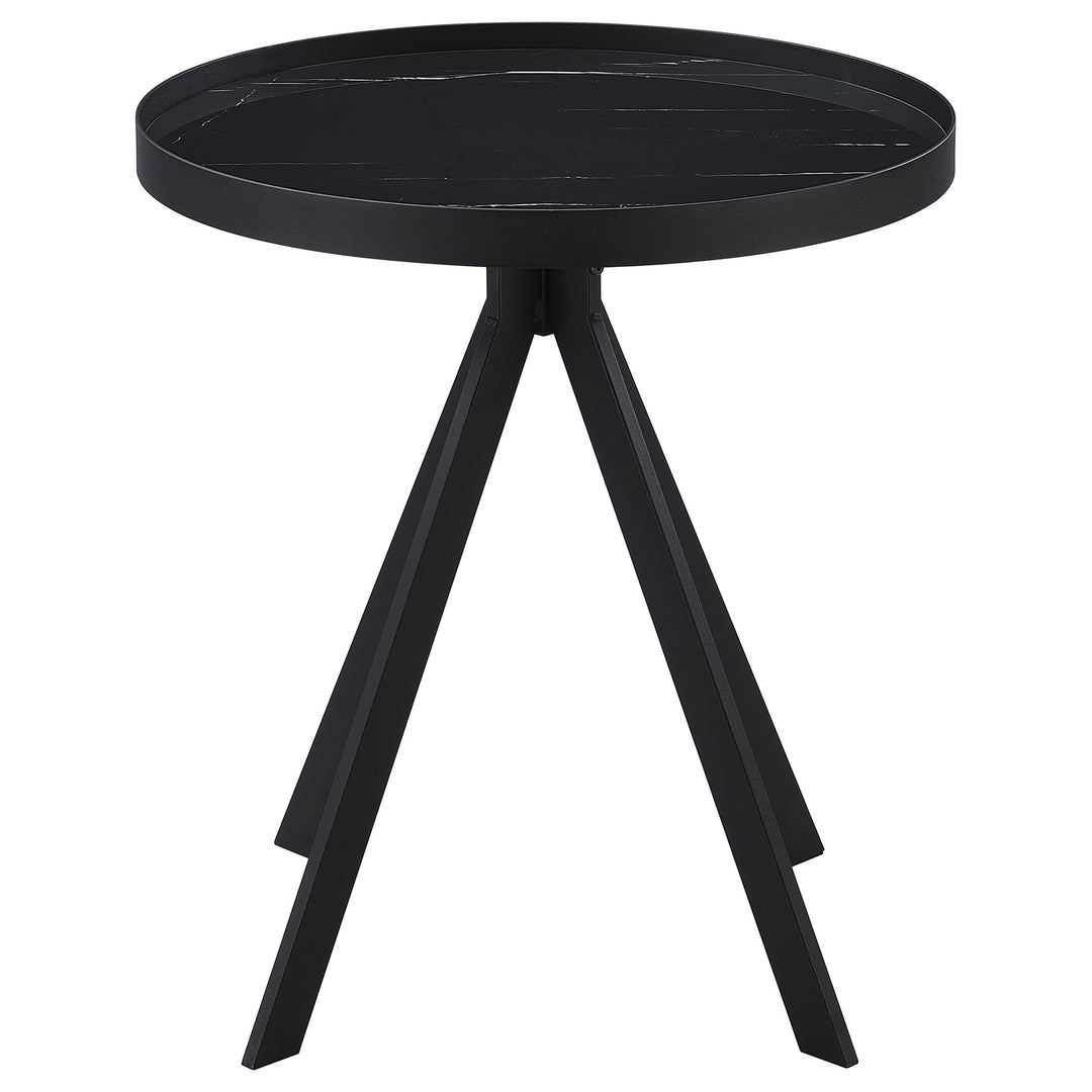 Coaster Furniture 706268-S2 Briggs 2-piece Round Coffee and End Table Set Black