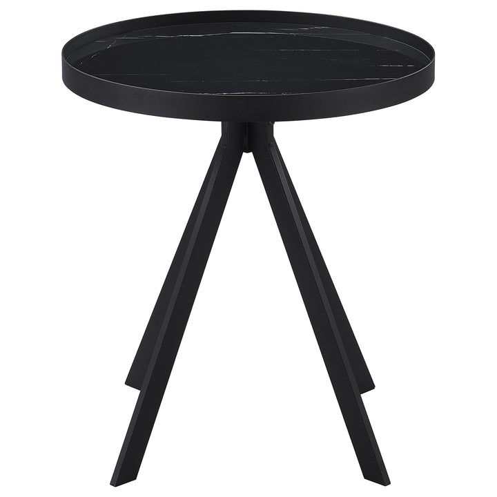 Coaster Furniture 706268-S2 Briggs 2-piece Round Coffee and End Table Set Black