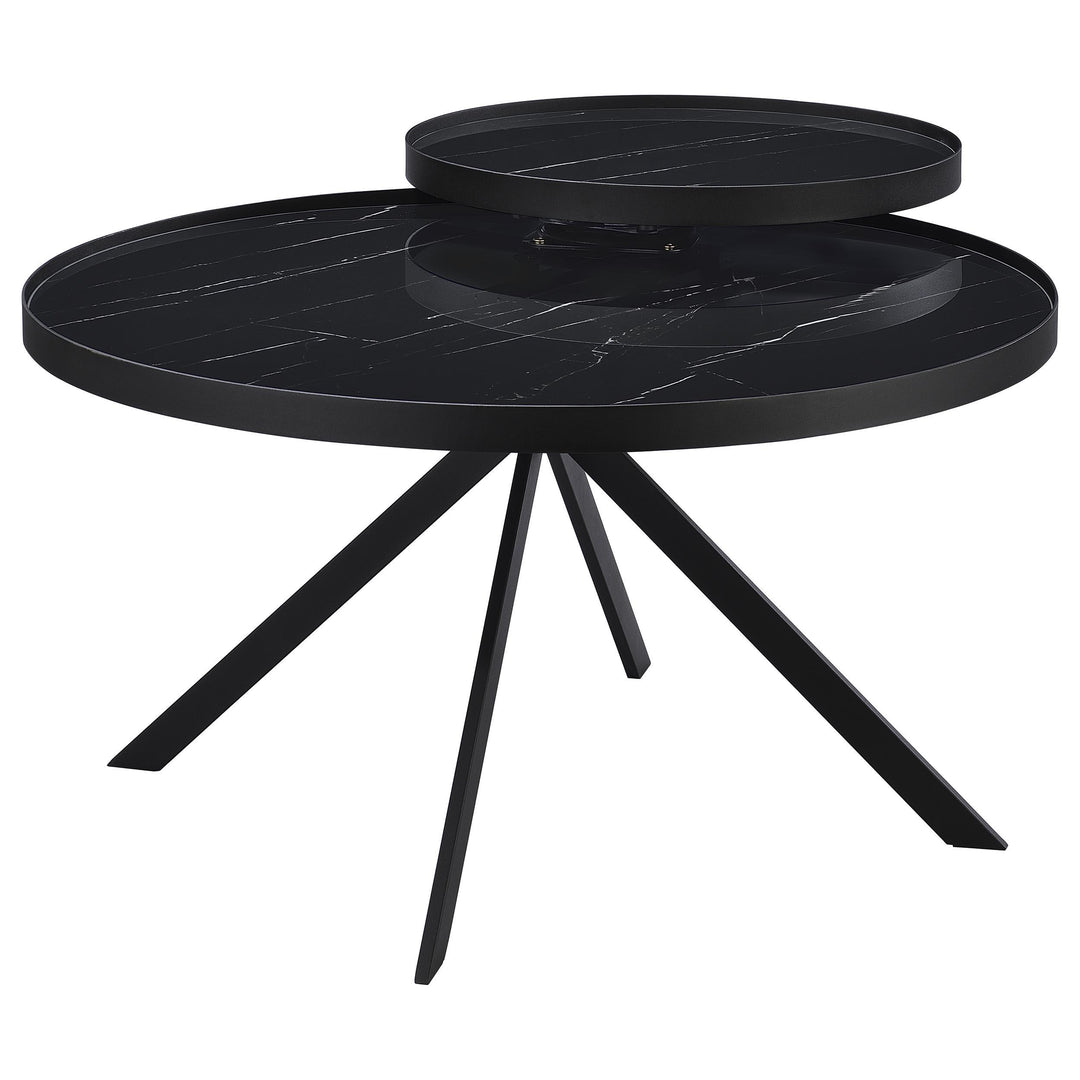 Coaster Furniture 706268-S2 Briggs 2-piece Round Coffee and End Table Set Black