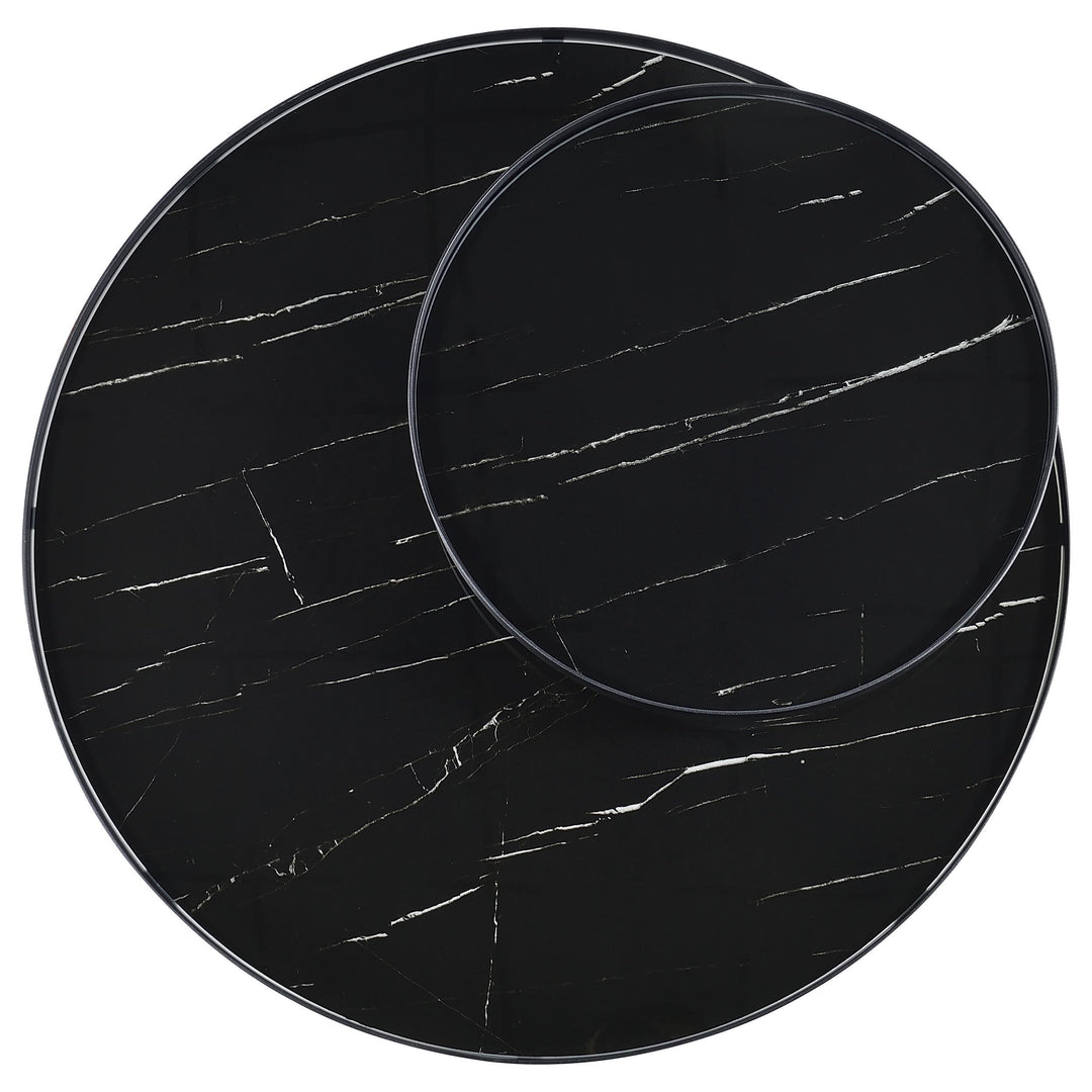 Coaster Furniture 706268-S2 Briggs 2-piece Round Coffee and End Table Set Black