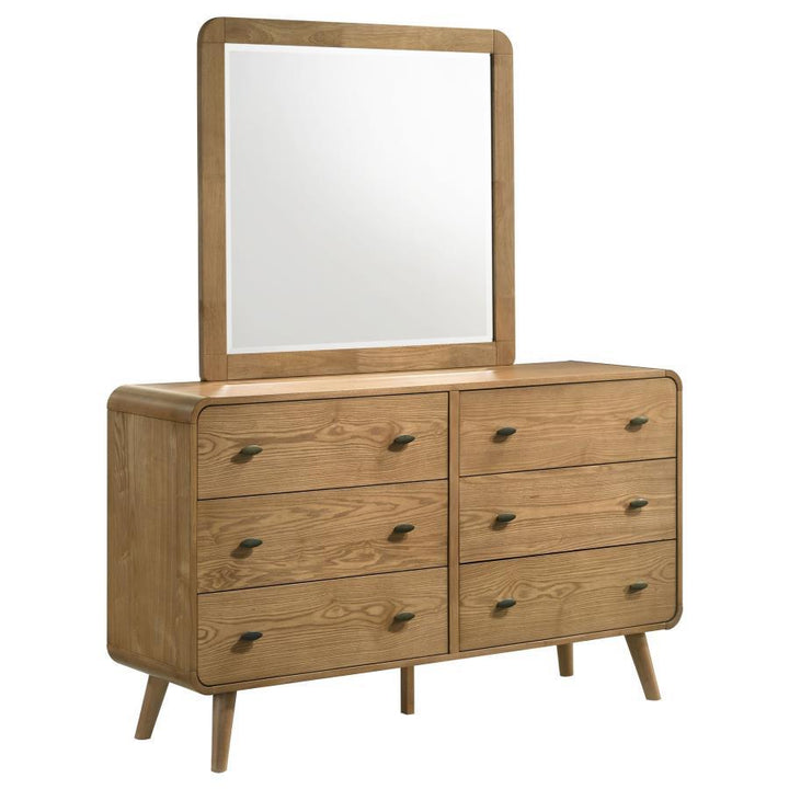 Coaster Furniture Robyn - 6-Drawer Bedroom Dresser And Mirror - Light Ash