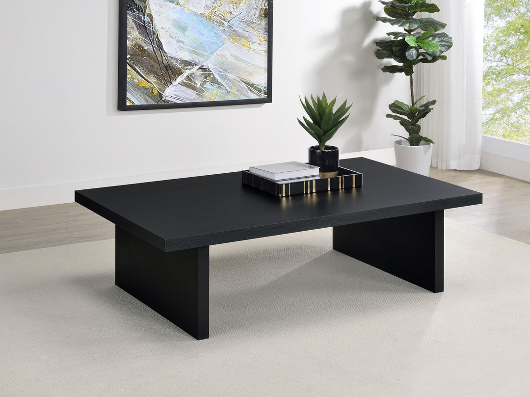 Coaster Furniture 706278 Max Rectangular Engineered Laminate Coffee Table Black