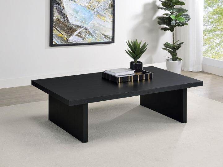 Coaster Furniture 706278 Max Rectangular Engineered Laminate Coffee Table Black