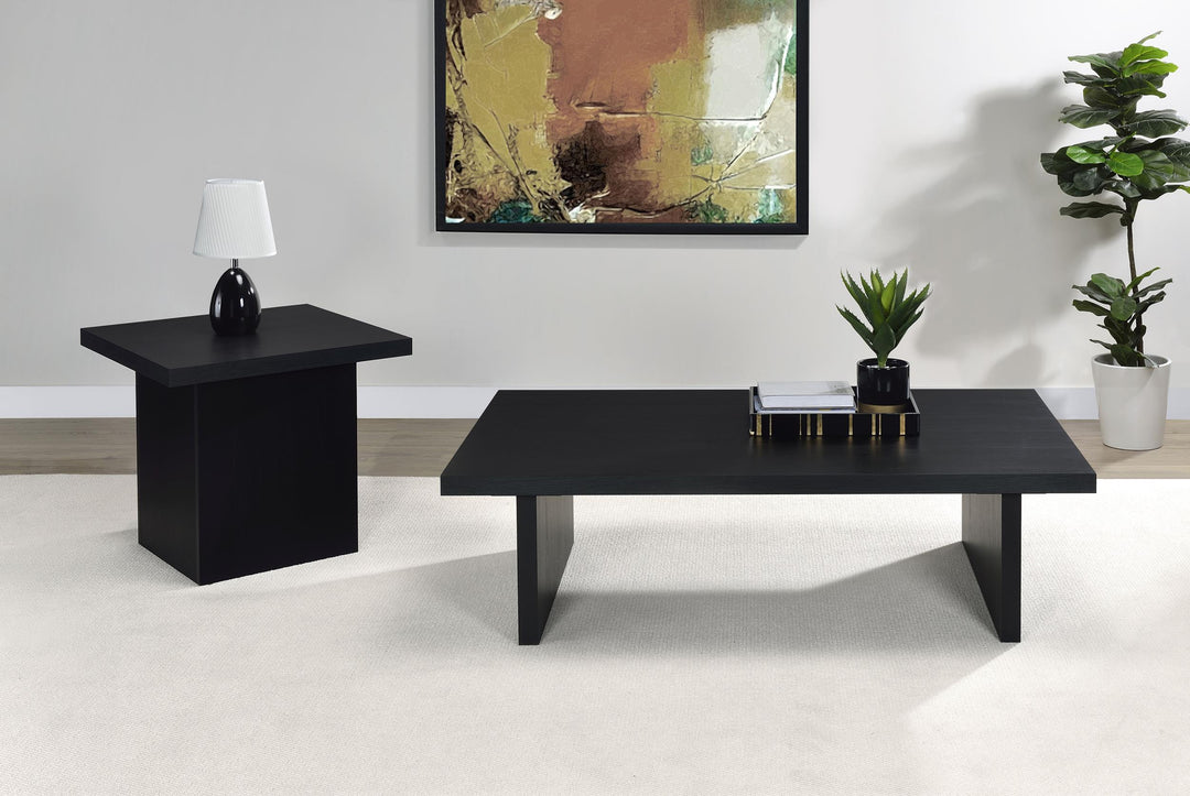Coaster Furniture 706278 Max Rectangular Engineered Laminate Coffee Table Black
