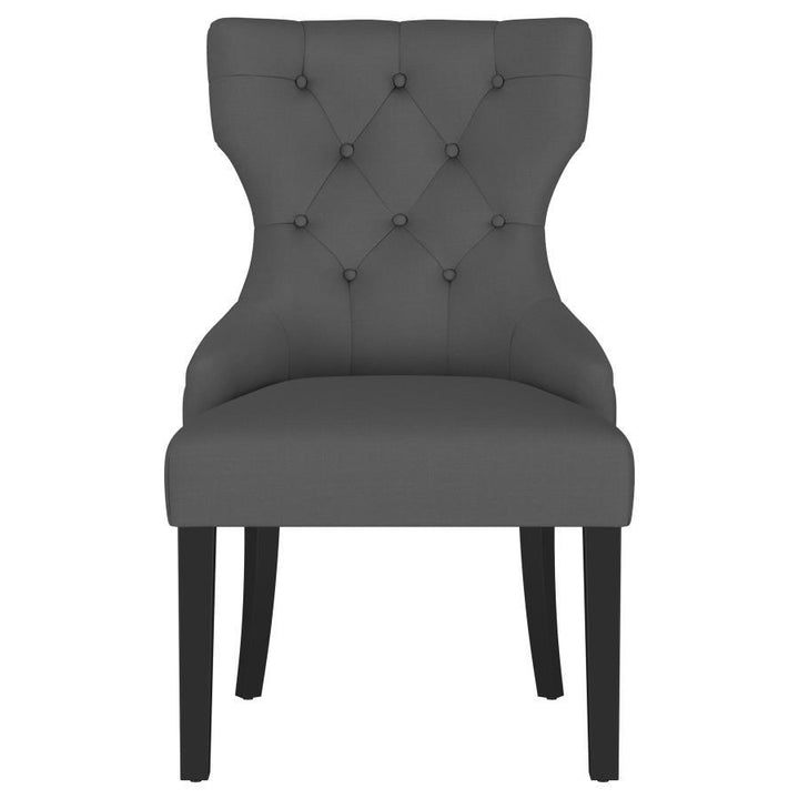Baney - Fabric Upholstered Dining Side Chair - Gray And Black