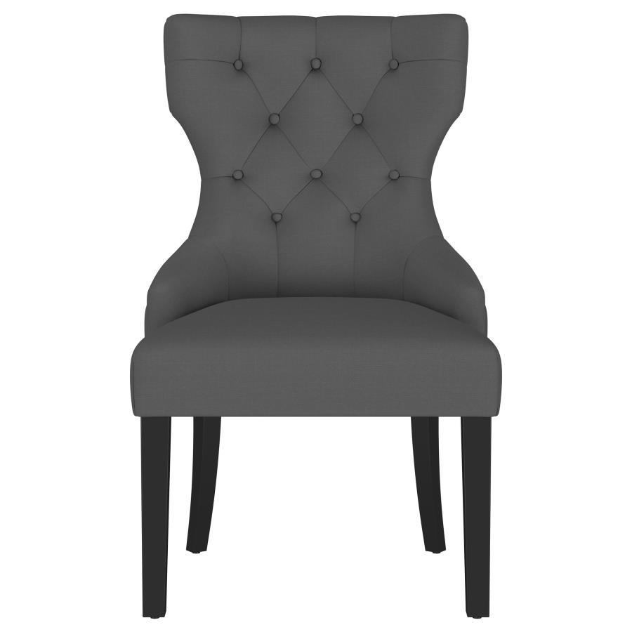 Baney - Fabric Upholstered Dining Side Chair - Gray And Black