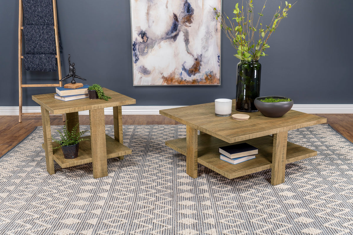 Dawn - 2 Piece Round Coffee And End Table Set - Mango Brown