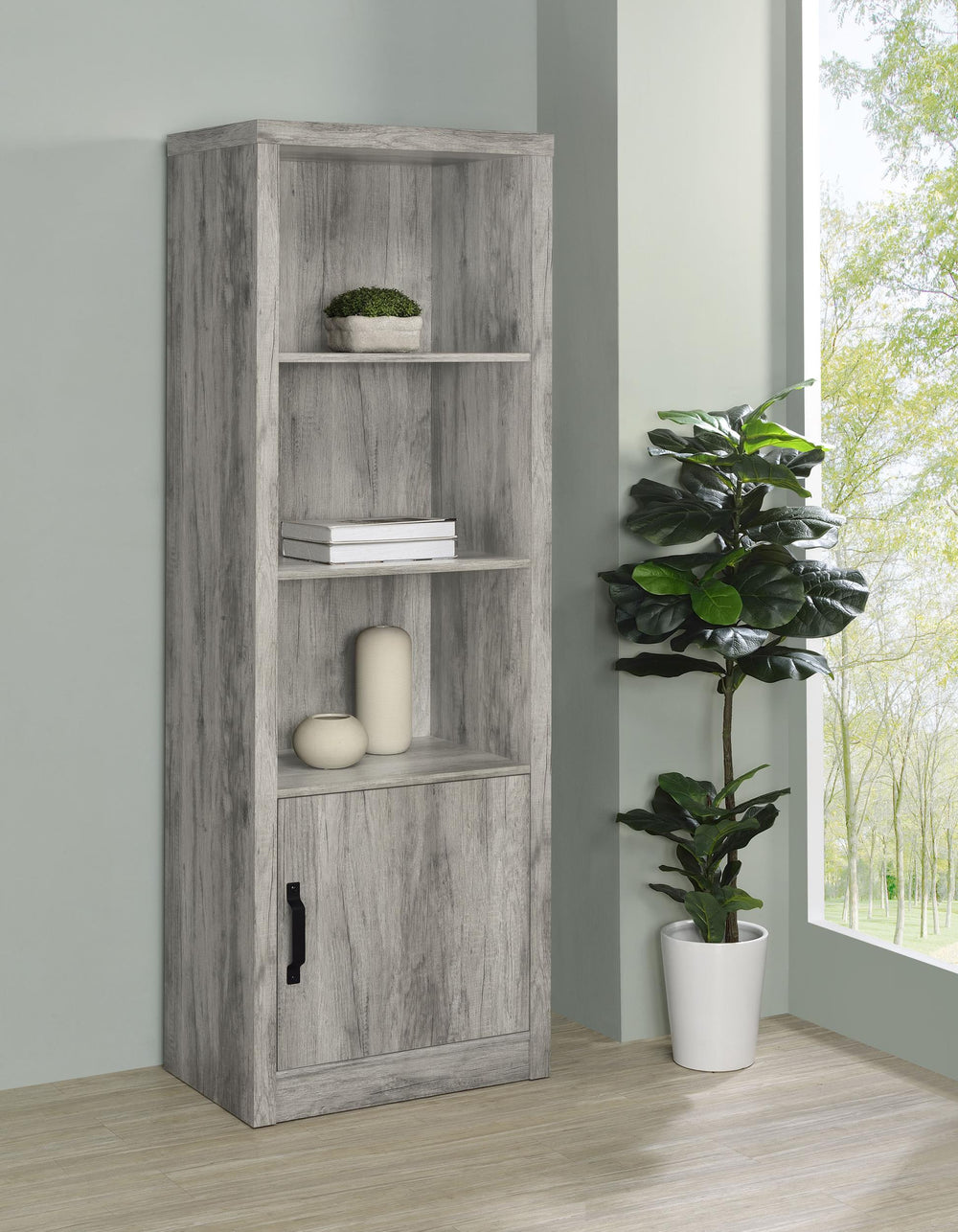 Coaster Furniture 707726 Burke 3-shelf Engineered Wood Media Tower Grey Driftwood
