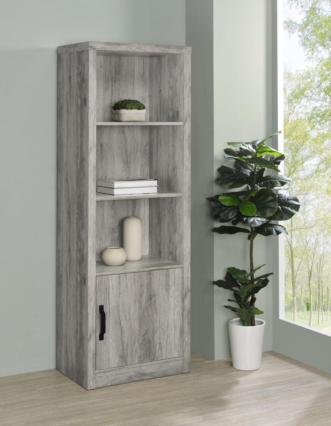 Coaster Furniture 707726 Burke 3-shelf Engineered Wood Media Tower Grey Driftwood
