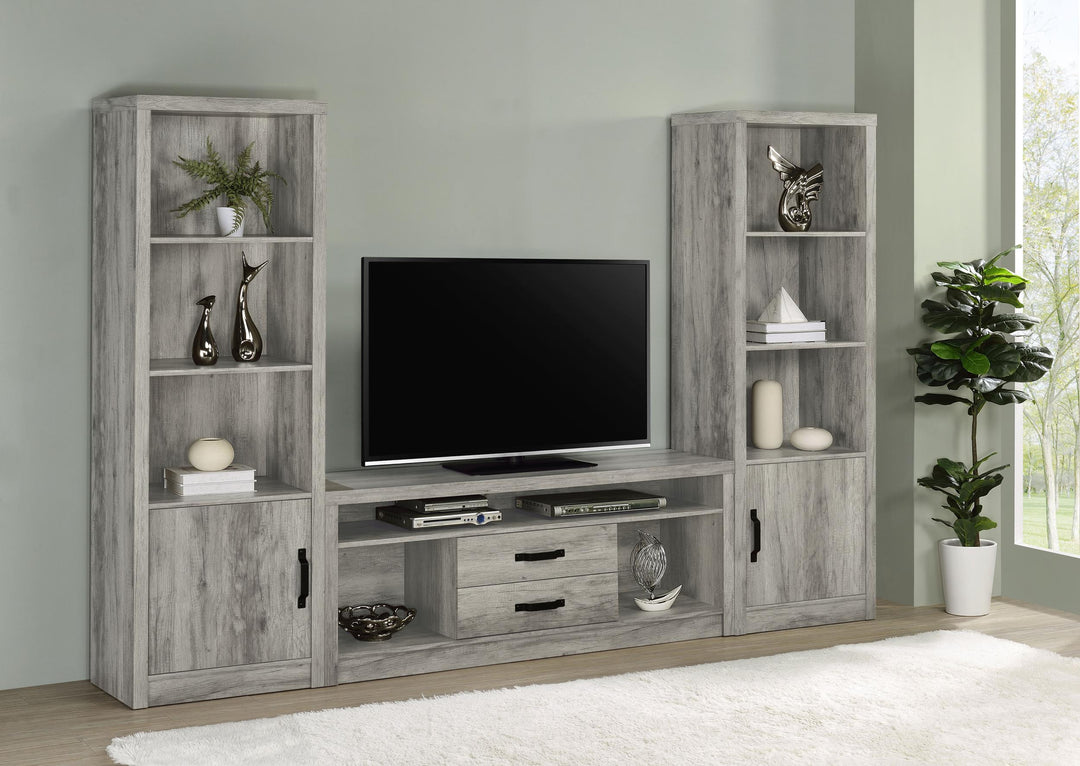 Coaster Furniture 707726 Burke 3-shelf Engineered Wood Media Tower Grey Driftwood