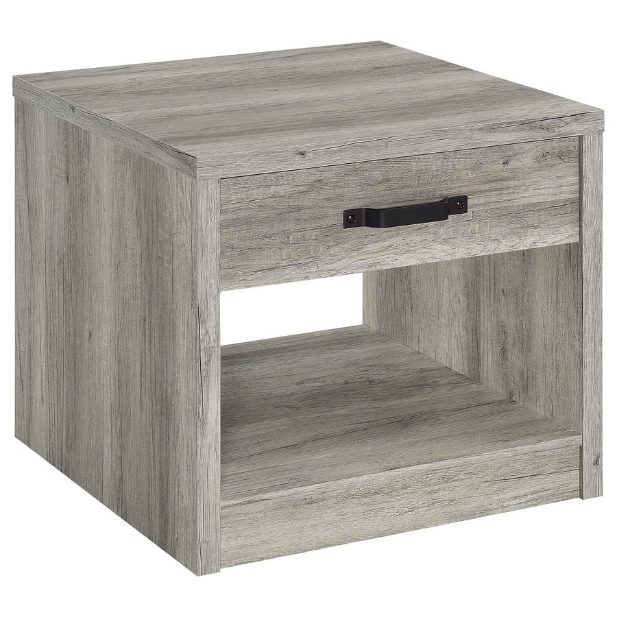 Coaster Furniture 707727 Felix 1-drawer Engineered Wood Side End Table Grey Driftwood