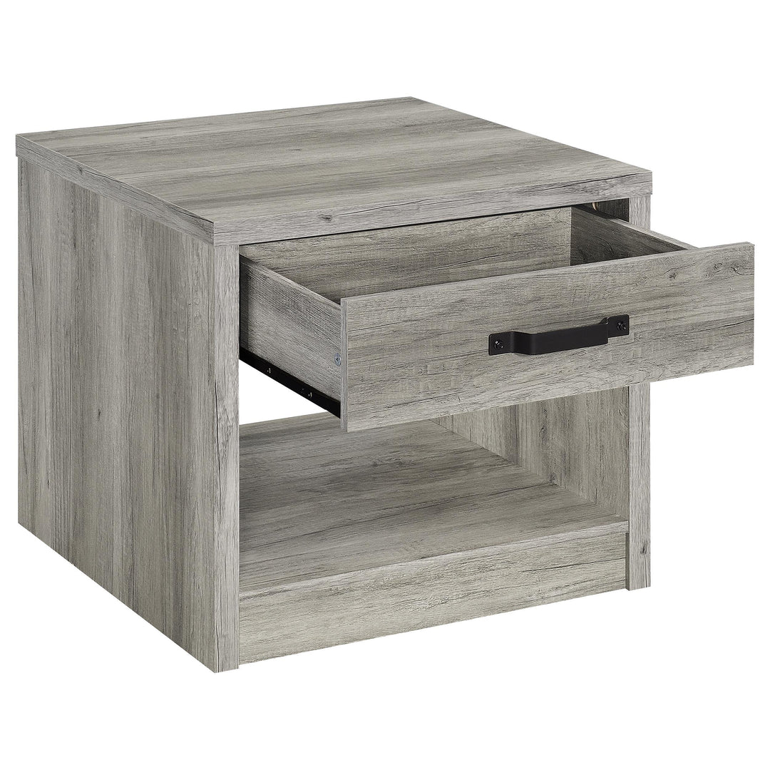 Coaster Furniture 707727 Felix 1-drawer Engineered Wood Side End Table Grey Driftwood