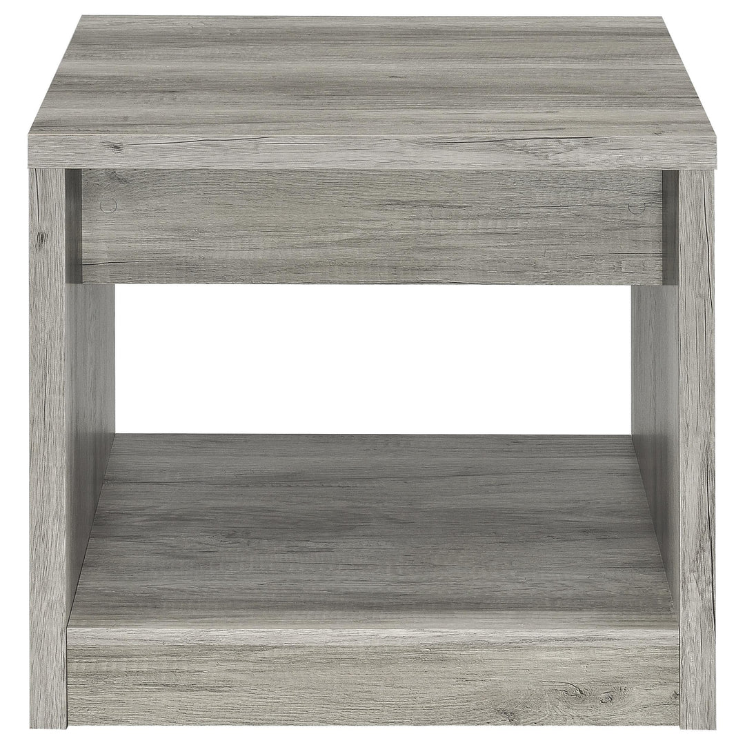 Coaster Furniture 707727 Felix 1-drawer Engineered Wood Side End Table Grey Driftwood