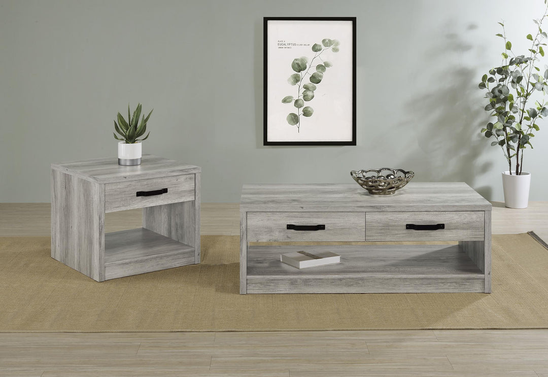 Coaster Furniture 707727 Felix 1-drawer Engineered Wood Side End Table Grey Driftwood