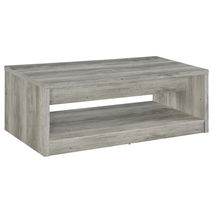 Coaster Furniture 707728 Felix 2-drawer Engineered Wood Coffee Table Grey Driftwood
