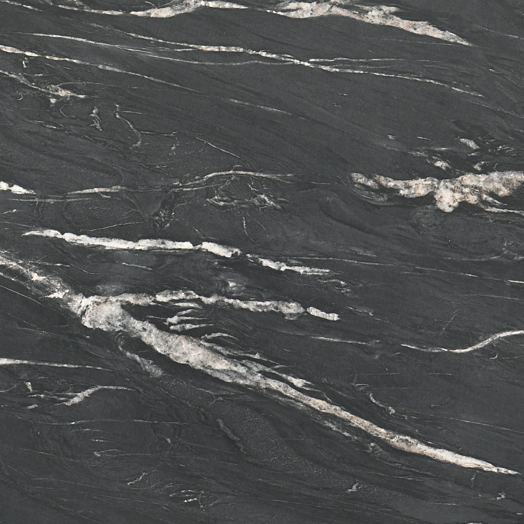 Coaster Furniture 707847 Skylark Round Marble-like SmartTop Side End Table Black