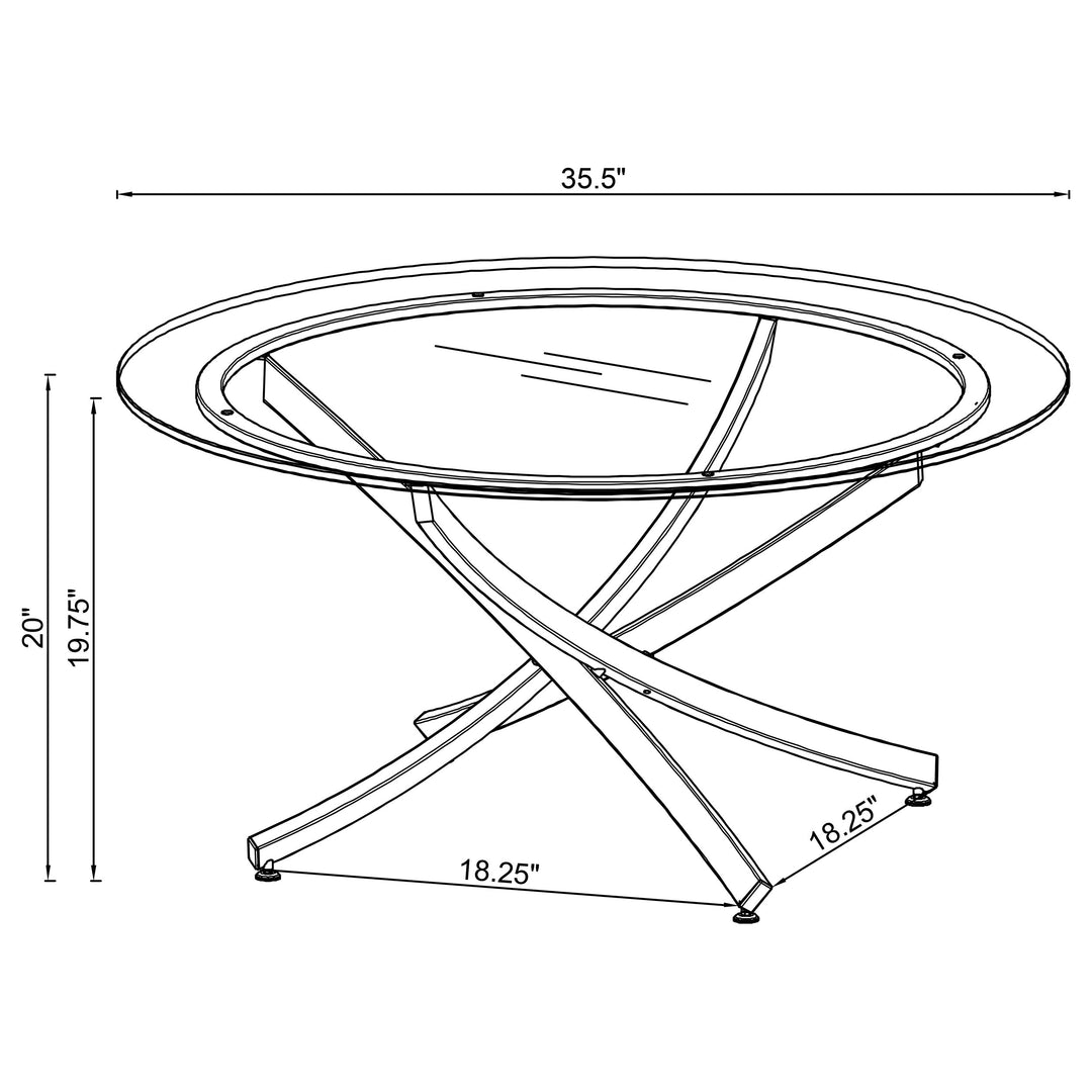 Brooke - 2 Piece Round Glass Top Coffee Table Set - Brass