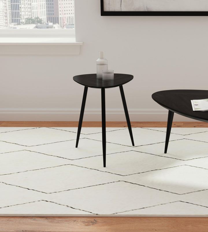 Coaster Furniture 707917 Odessa Triangular Solid Wood End Table Black