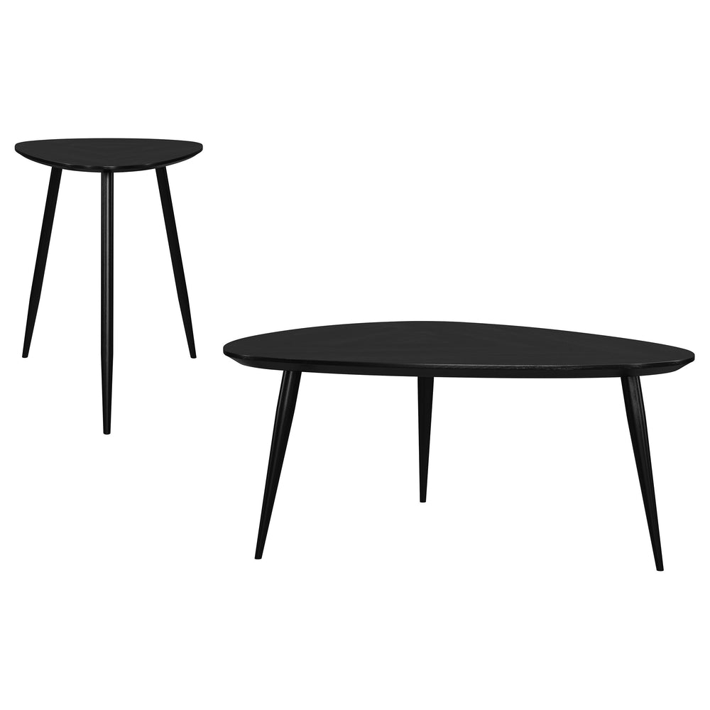 Odessa - 2 Piece Triangular Coffee And End Table Set - Black