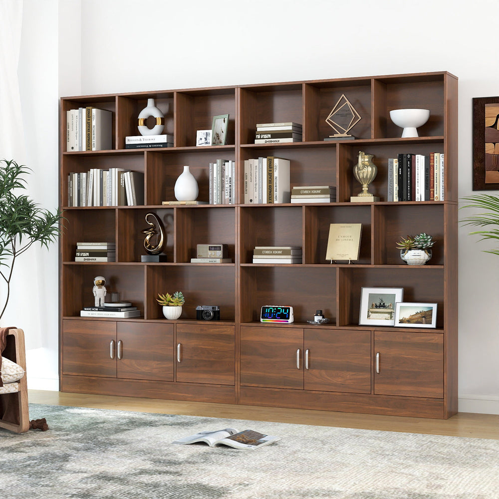 walnut-4-tier-bookshelf-10-cube-cabinet-storage