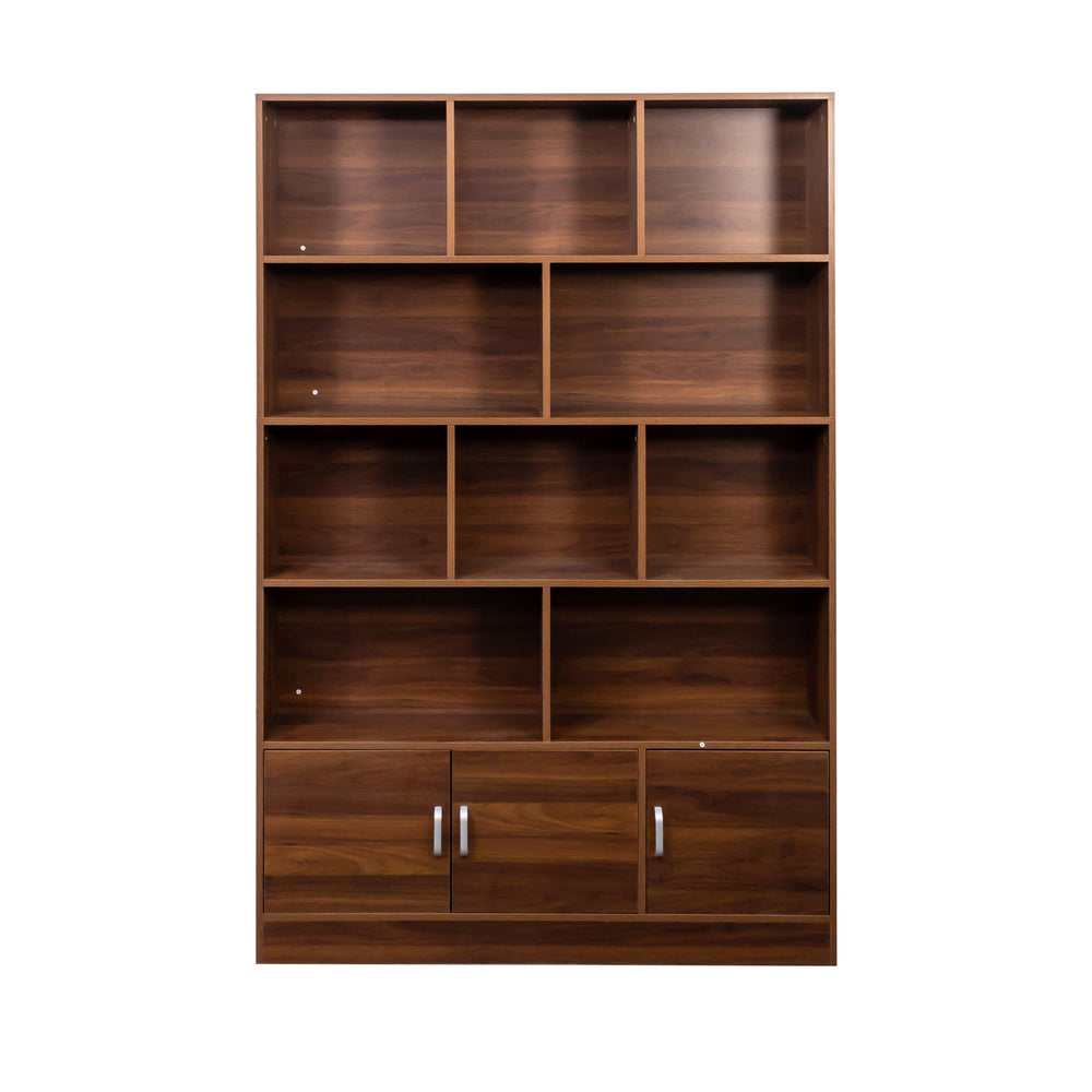 walnut-4-tier-bookshelf-10-cube-cabinet-storage