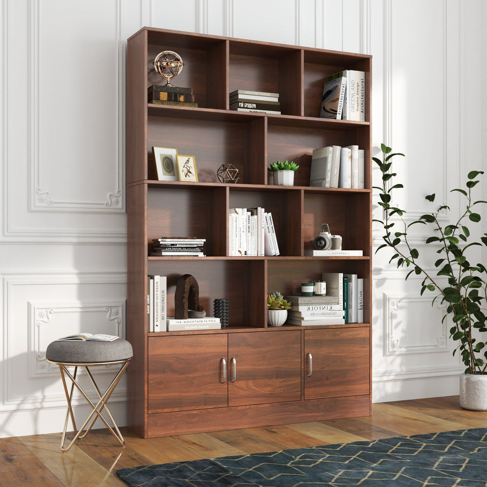 walnut-4-tier-bookshelf-10-cube-cabinet-storage
