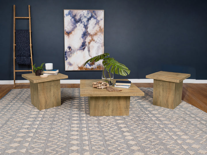 Devar - 3 Piece Square Coffee And End Table Set - Mango