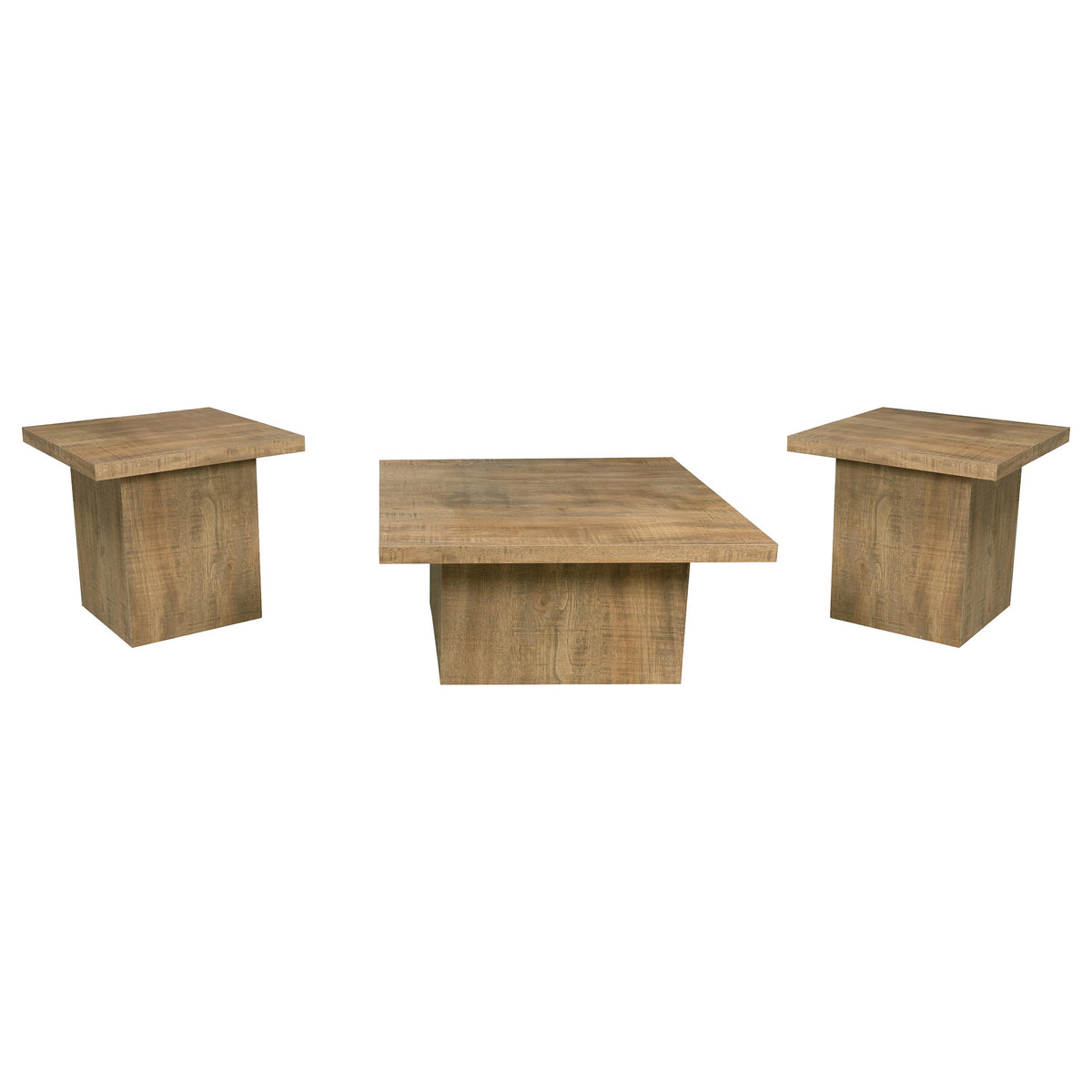 Devar - 3 Piece Square Coffee And End Table Set - Mango