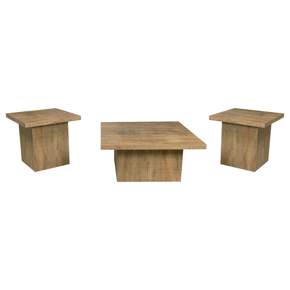 Devar - 3 Piece Square Coffee And End Table Set - Mango