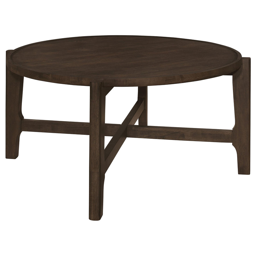 Coaster Furniture 708288 Cota Round Solid Wood Coffee Table Dark Brown