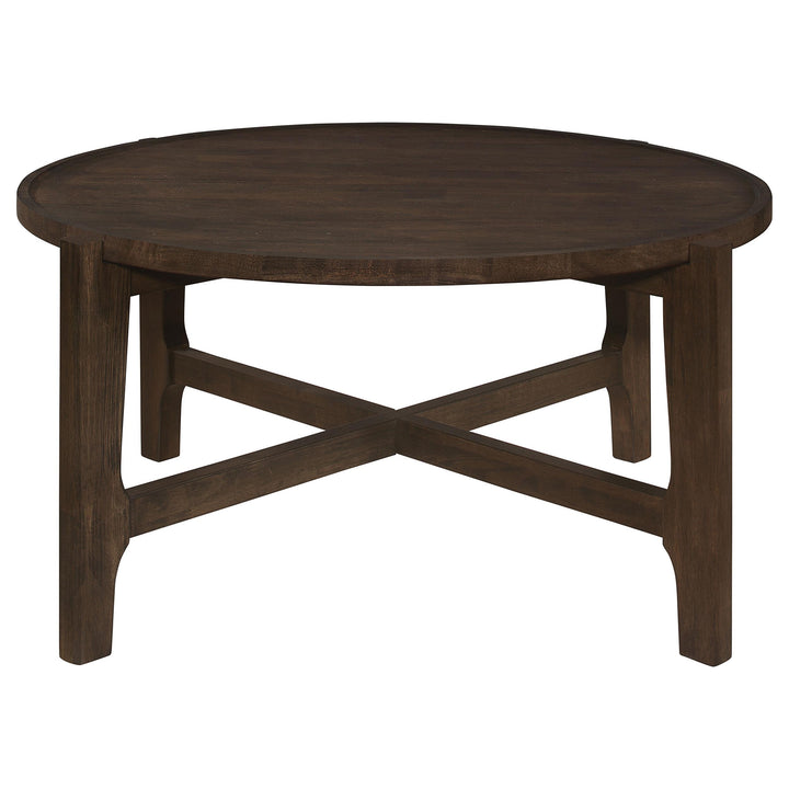 Coaster Furniture 708288 Cota Round Solid Wood Coffee Table Dark Brown