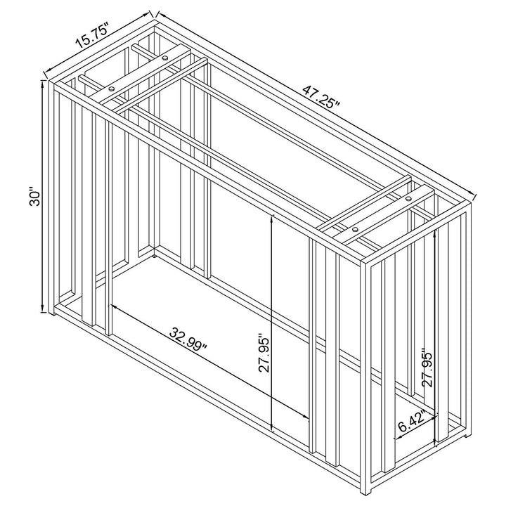 Coaster Furniture 708359 Adri Glass Top Entryway Sofa Console Table Black Nickel