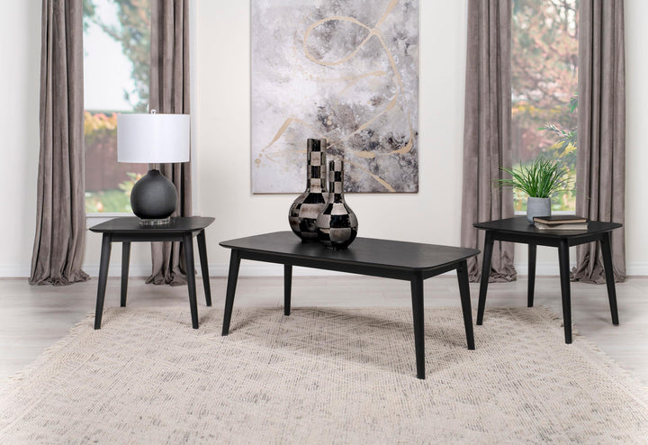 Coaster Furniture 708490 Radley 3-piece Rectangular Coffee Table Set Black