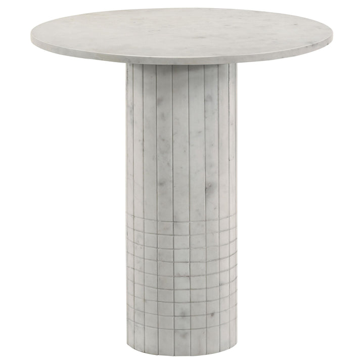 Coaster Furniture 709668-S2 Astoria 2-piece Marble Coffee and End Table Set White