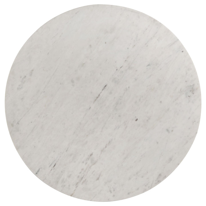 Coaster Furniture 709668 Astoria Round Genuine Marble Coffee Table White