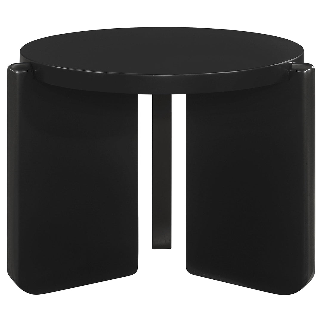 Coaster Furniture 709677 Cordova Round Solid Wood End Table Black