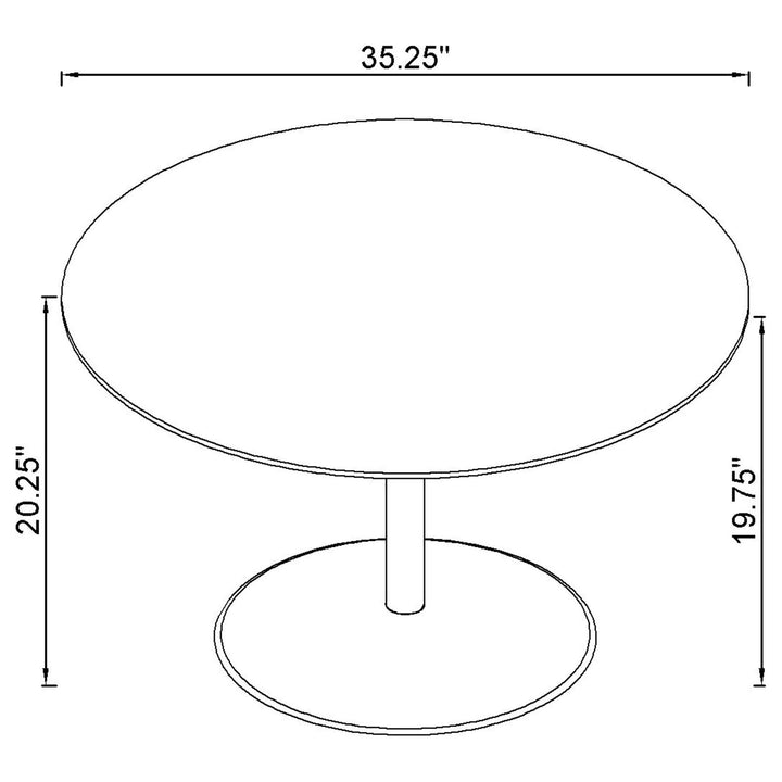 Ganso - 2 Piece Round Glass Top Coffee And End Table Set - Black
