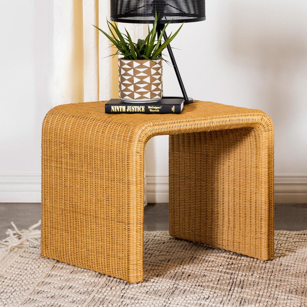 Coaster Furniture 709817 Cahya Square Woven Rattan End Table Natural