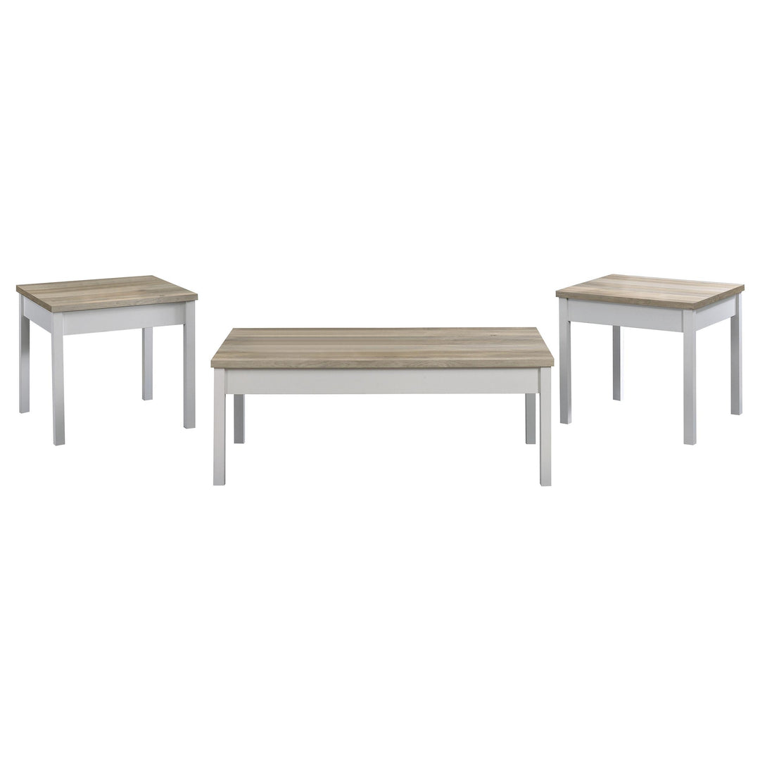 Coaster Furniture 709950 Stacie 3-Piece Coffee Table Set Distressed Pine and White