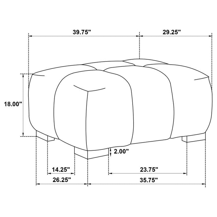 Octavia - Upholstered Rectangular Ottoman - Camel